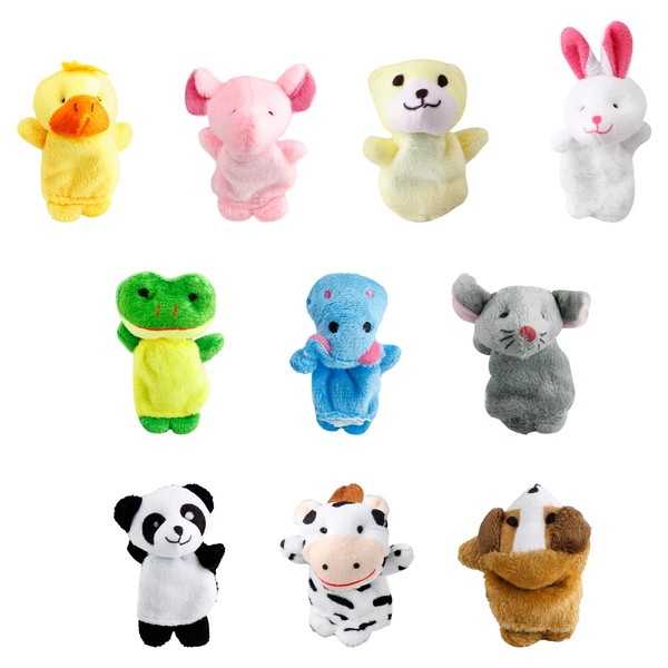Bojueshaw 10pcs Animal Finger Puppets,Cute Mini Plush Doll,Nursery Rhyme Puppets,Cute