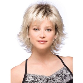 OYSRONG Elegant Women Short Golden Wavy/curly Layered Fluffy Heat Resistant Daily Hair Wig