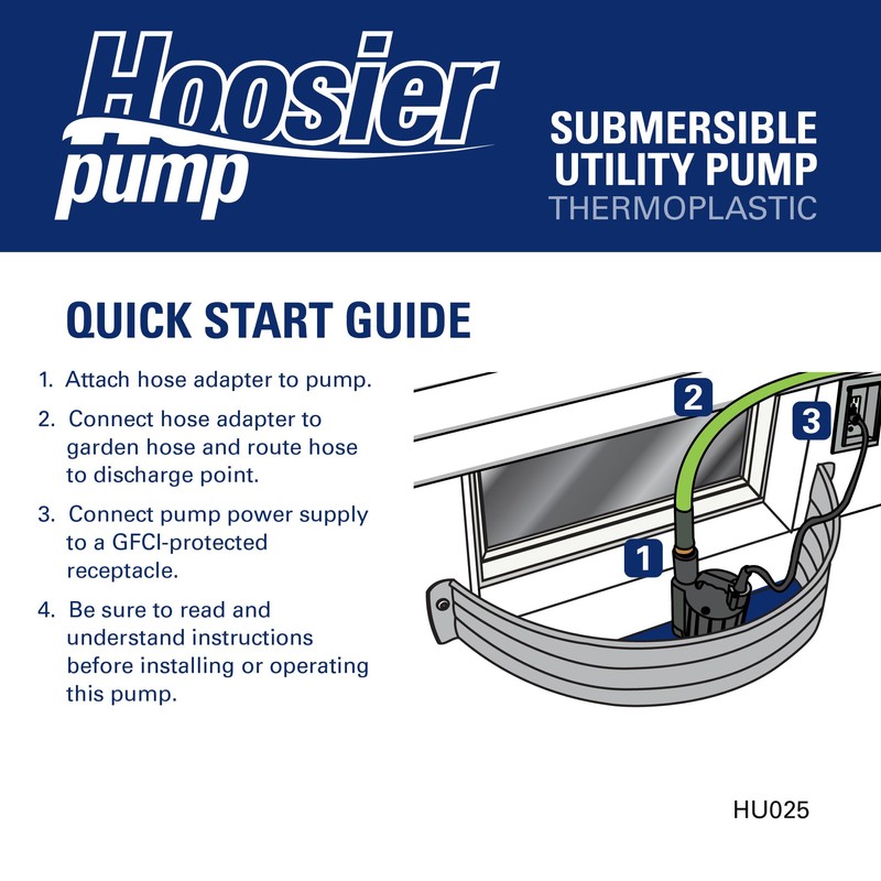 Hoosier Submersible 1/4HP Utility Pump