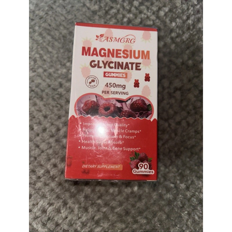 Magnesium Glycinate Gummies 450mg - 90 Vegan Gummies Sugar Free
