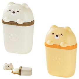 QUNXON Soap Dish, Pack of 2 Cartoon Soap Dish with Drain and Lid, PP Soap Box Travel Waterproof Portable Soap Holder for Home Use, Travel and Gym, Motorhome