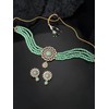 Aheli Kundan Pearl Choker Multi Layered Collar Aretes Set Joyería