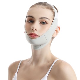 Reusable Facial Lifting Belt, V Line Lifting Mask with Chin Strap for Sleeping, Jaw Exerciser V-Shaped Double Chin Reducer, Jawline Shaper with Adjustable Straps