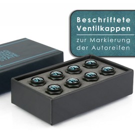 King Kong State ® Valve Caps - 8X Labelled Car Valve Caps with Seal L Rustproof ABS (acrylonitrile butadiene styrene) Material l Black