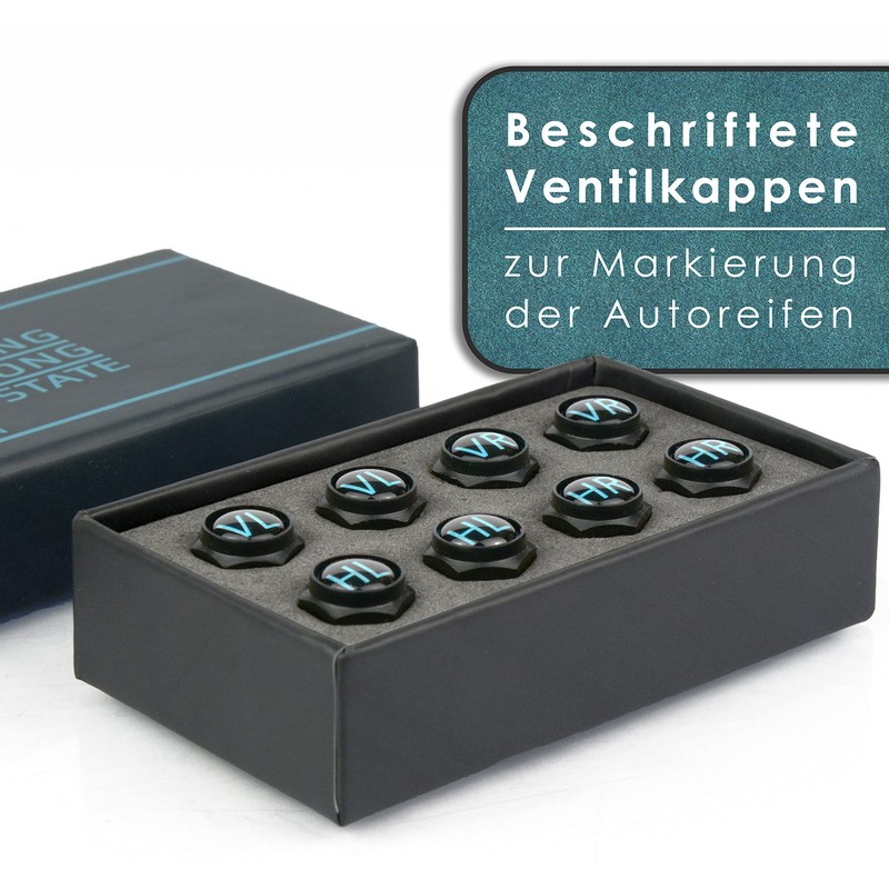 King Kong State ® Valve Caps - 8X Labelled Car