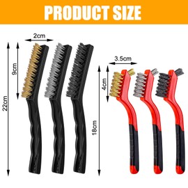 EDLMKM 6 Pcs Hand Wire Brush Set, WWire Brushes for Cleaning Rust, WWire Brush for Rust Removal Brushes, Stainless Steel Brushz, Brass Brushh, Metal Brush for Cleaning, Steel Wire Brushh