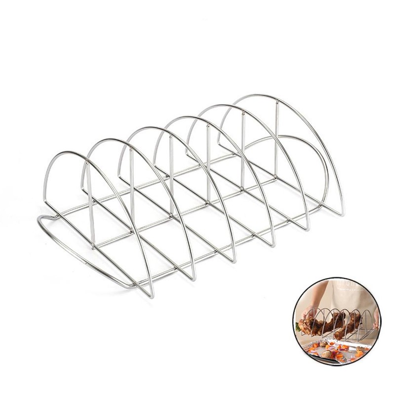 Stainless Steel Barbecue Bracket Rib Rack Barbecue Grilling Rack Non