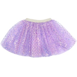 velado Girls Sequin Skirts Waist Elastic 3 Layered Sparkly Tulle Skirt Tutu for Cosplay Party Ballet Dance Birthday Dress Up (AU, Alpha, One Size, Regular, Purple)
