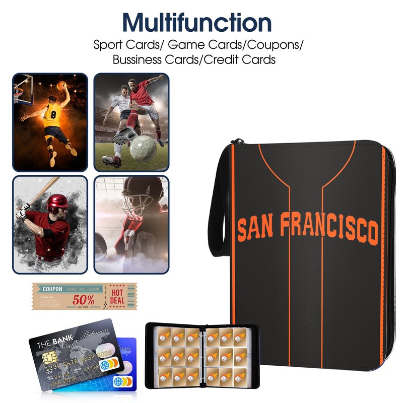 Baseball Card Binder with Sleeves 900 Pocket, San Francisco Baseball
