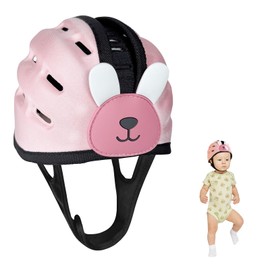 TOFFCAEA Baby Helmet for Crawling Walking, Baby Safety Helmet, Baby Head Protector, Collision-Proof, Ultra-Lightweight, Infant Helmet Expandable and Adjustable Age 6-24month (Pink Rabbit)