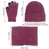 3Pcs Winter Knitted Hat Scarf Gloves Set Fleece Lined Warm