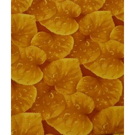 Vintage Orange Leaves with Water Drops Cotton Fabric by The Yard