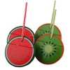 BWG Watermelon Kiwi Novelty Drinking Cups with Lid & Reusable