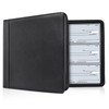 Business Check 7 Ring Checkbook Binder, PU Leather Portfolio, Built