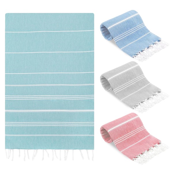 SUN NINJA Turkish Beach Towel, Quick Dry Sand Free Beach