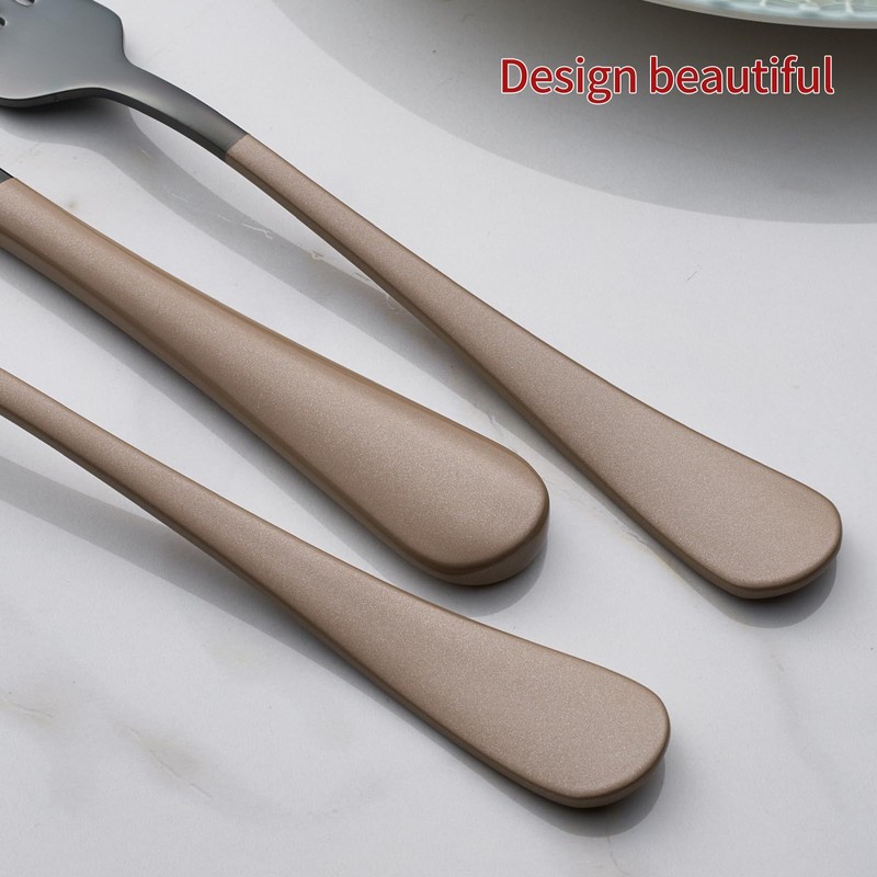 Onlycooker 20-Piece Black Silverware Set 18/0 Stainless Steel Flatware Brown