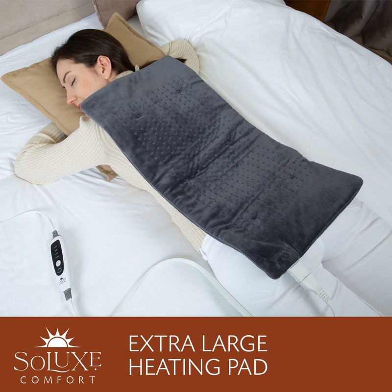 Soluxe Comfort XL, King Size Heating Pad with 4 Heat