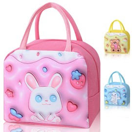 TIECHI Insulated Lunch Bags Small for Women Work School Kids Students Packed Lunch Sandwich Food Cold Bag Tote Cool Bag Reusable Foil Fabric Picnic Lunch Box Organizer (Black)