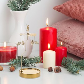 VOSAREA Rotary Candle Holder with Tray: Easter Bunny Carousel Candle Holder Gold Rotating Tea Light Candle Holder Windmill Candlestick Witch Decor for Spring Easter Altar Tables Party