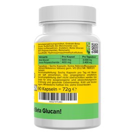 Beta Glucan Capsules - High Dose - 500 mg Powder - 80% Polysaccharides - Quality from Germany - Extract without Additives - Vegan - Laboratory Tested - Vitamineule®