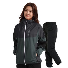 Arasiyama Women's Rainwear, Top and Bottom Set, Golf Rain Suit, Raincoat, Mountain Parka, Waterproof, Lightweight, Bicycle, S