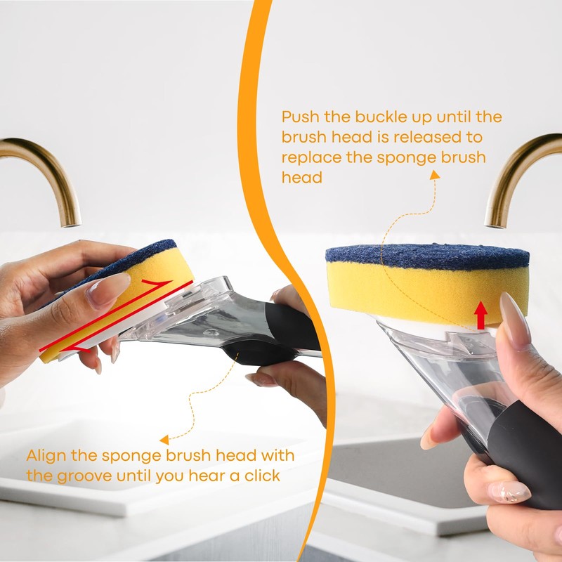 Sponge Brush Refills for OXO Soap Dispensing Dish Brush -