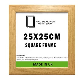 MND Dealings ® Modern Square 25 x 25 cm Poster Photo Frames Wall Hanging or Tables Table Top with Backboard & Styrene Perfect for Your Wall Gallery or Living Room (25 x 25 cm, Oak)