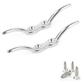 AMYSPORTS Marine Hardware Rope Cleat Steel Heavy Duty Rope Cleat Marine Stainless Deck Boat Cleat Mooring 4inch 4pcs