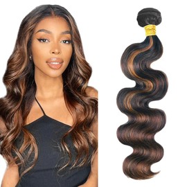 Highlight Bundle P1B30 Body Wave Human Hair Bundles 1B30 Ombre Brown 1 Bundle 34 Inch Two Tone Black Mixed With Color 30 Bundles Brown Hair Extensions 100G