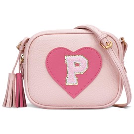 KKXIU Kids Purse Toddler Gifts for Girls and Women Vegan Leather Crossbody Bag with Tassel, P, Cute