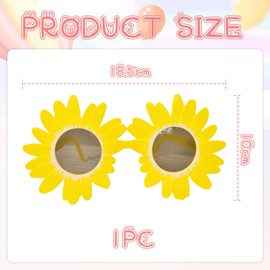 Cosmeria Funny Daisy Flower Sunglasses, Funny Party Glasses for Festivals and Beach, Lightweight and Durable, Perfect Accessory for Any Party, gold