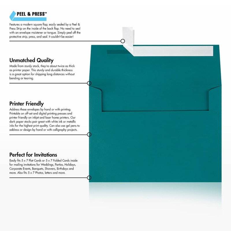 A7 Invitation Envelopes (5 1/4 x 7 1/4) - Teal