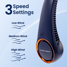 Lineswing Traders Cooling Portable Neck Fan, Rechargeable 4000mAH, Bladeless Neck Fan, 360° Quiet Airflow Best For Outdoor And Indoor, Best 3 Speed Neck Fan Gift For Family And Friends (Blue)