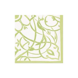 Caspari Algarve Paper Linen Cocktail Napkins in Moss - 15 Per Package - 2 Packages