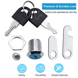 Litensh 5/8 Inch Security Mailbox Lock, 16mm Letter Post Box Lock, Cabinet Drawer Cam Lock, Toolbox Door Cupboard Locks with Keys (1, 16mm)