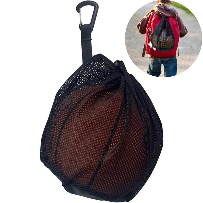 THJOPOKEEL Bolsa de Malla para Baloncesto, Transporte con Cordón Resistente,