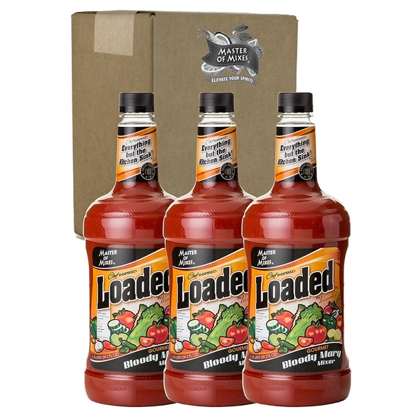 Master of Mixes Loaded Bloody Mary Drink Mix, Ready To Use, 1.75 Liter Bottle (59.2 Fl Oz), Pack of 3