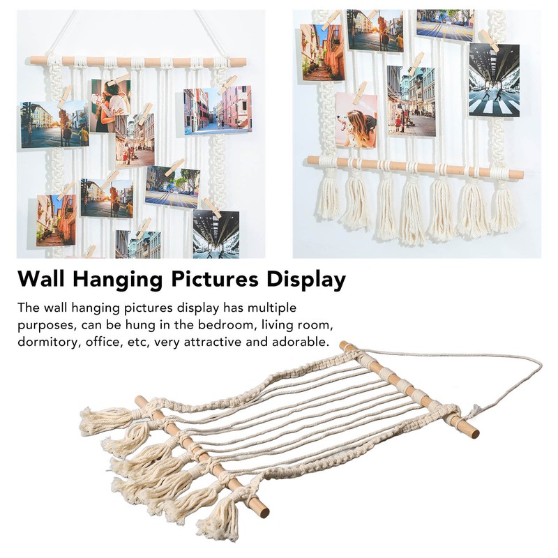 Hanging Photos Display Macrame Wall Hanging Photos Organizer Cotton Pictures