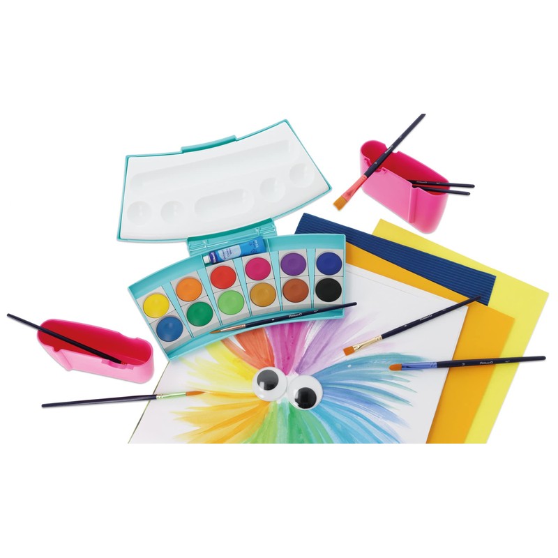 Pelikan 701198 ProColor Paint Box Turquoise / Pink 12 Colours