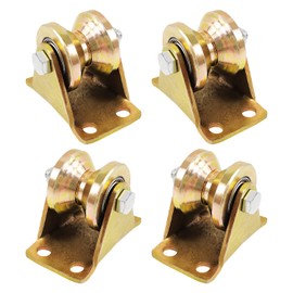Pack of 4 V-Groove Rope Rollers for Washing Line, Pulley System, Industrial Machinery, Inverted Roller Doors, Pulley