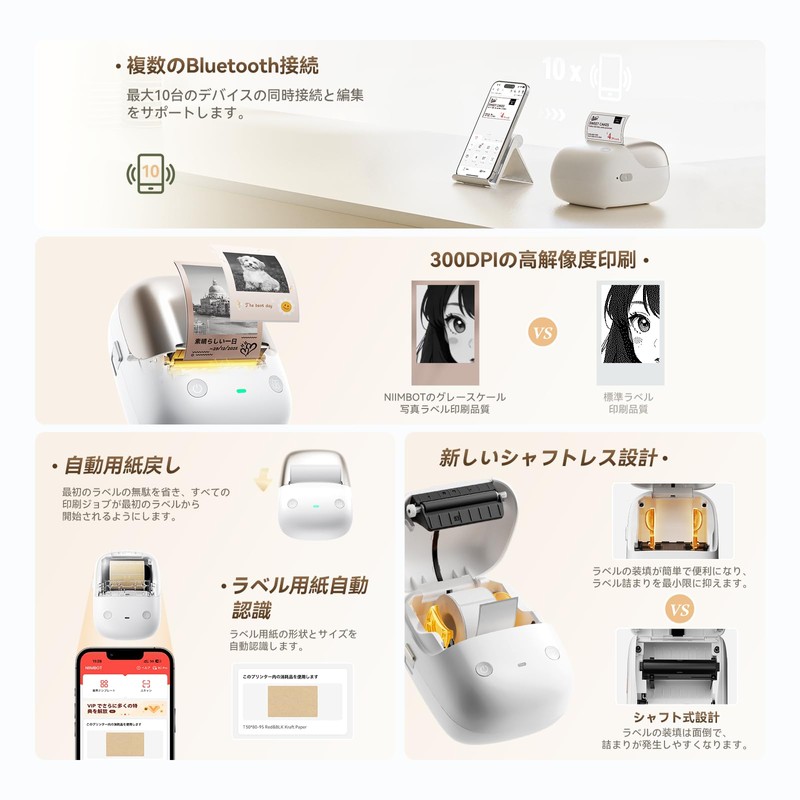 NIIMBOT B2Pro Label Writer, Label Maker, Smartphone Compatible, Thermal Label