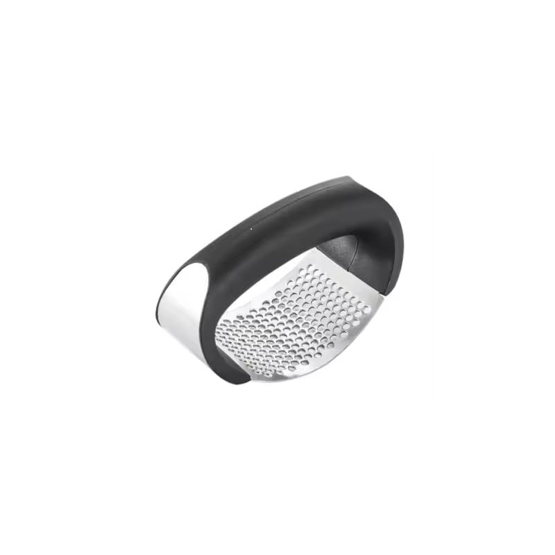 Premium Garlic Press/Crusher, with Cleaning Brush and Garlic Peeler, Black