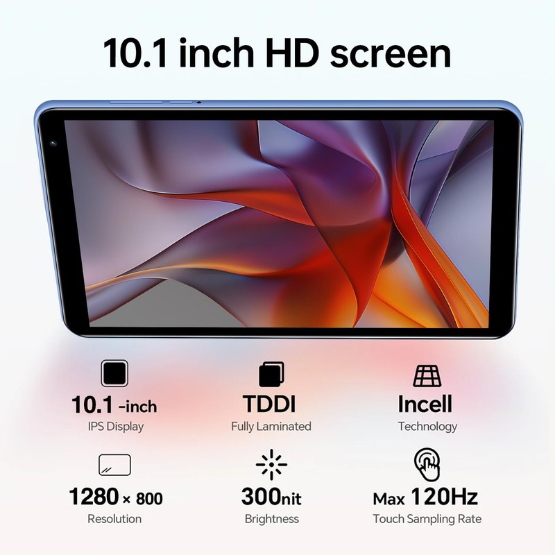 Aidekunlin Tablet with Keyboard，G1，10.1 inch Screen，3GB RAM，128G+128G Memory，4G LTE Android
