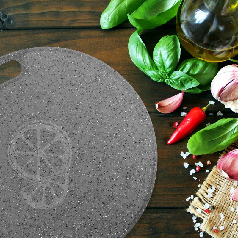 Healvian Chopping Boards Round Chopping Board Plastic Marble Look 31