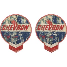 Pure Print Cut Oil Tuning Sticker for Hotrod and Vintage Cars - Retro Design Racing Themes V8 Rat - High Quality Rat Rod Oil Slick Stickers, Pack of 2, 10cm, STP & Pennzoil (Chevron)