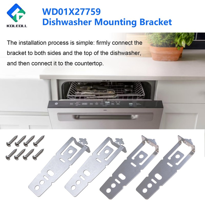 4pcs WD01X27759 Mounting Bracket, Dishwasher Replacement Parts Compatible with GE