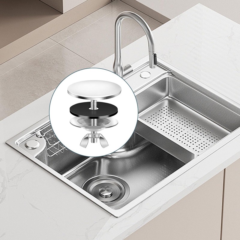 Sink Hole Cover, Stainless Steel Sink Cover, 6cm Silver Tap