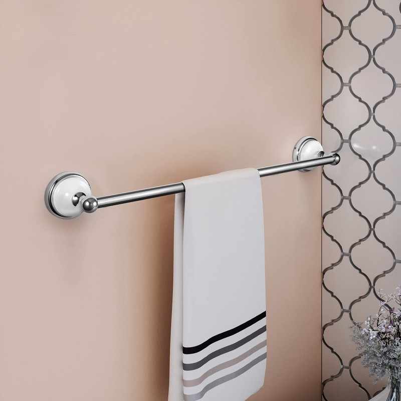 Savannah 24-Inch Wall-Mounted Towel Bar for Bathroom, Polished Chrome and