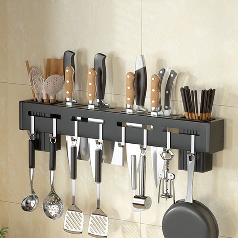 Wall Mounted Knives Holder Hanging Multi Functional Stainless Steel No