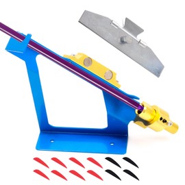 FENJANER Arrow Fletching Jig - Adjust Archery Arrow Fletchings Tool Jig Kit with Clamp for DIY Arrow Vanes (Blue)